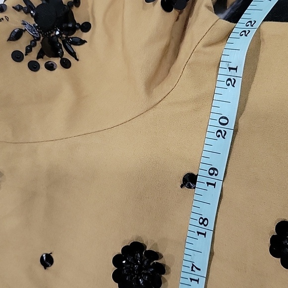 J Crew Sequin-embellished button-up shirt CF451 Size 12 Brown Black - Picture 7 of 11